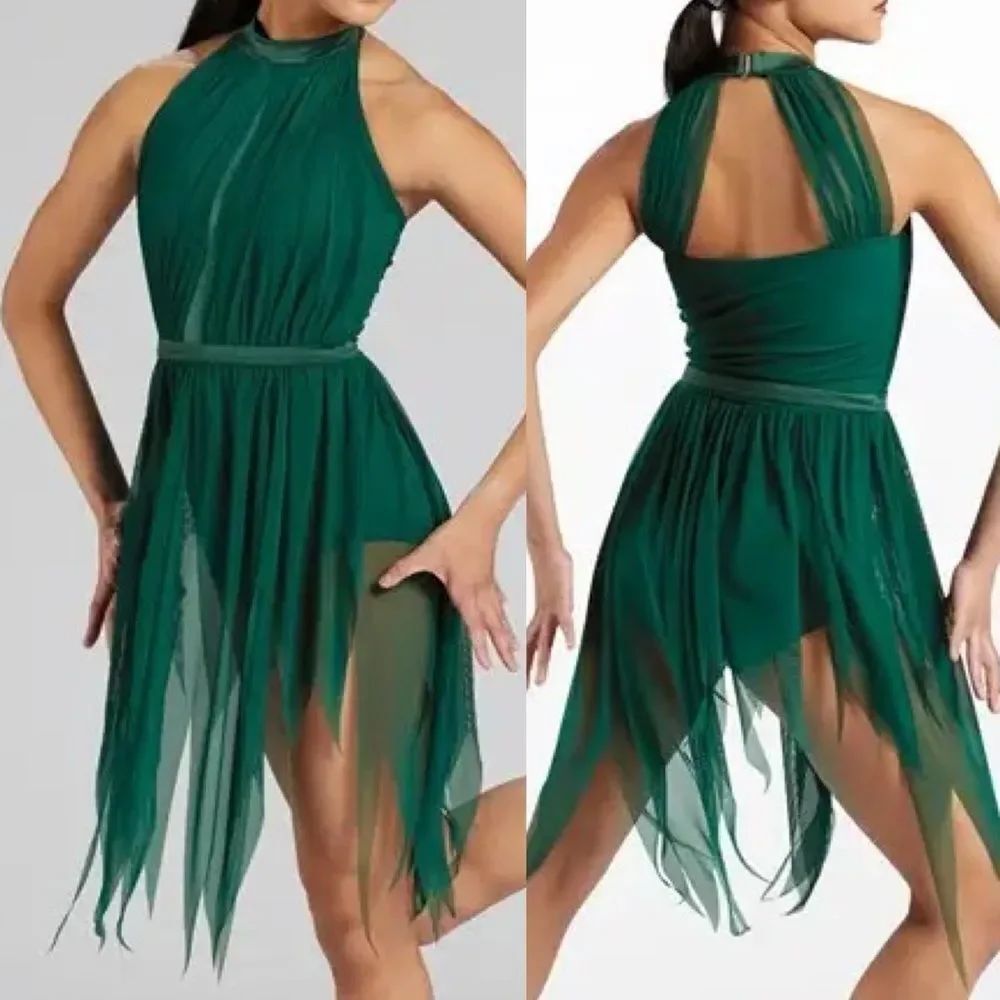 Weissman dance costume dark green Lyrical The Leaving Song 13083 MA-Medium adult